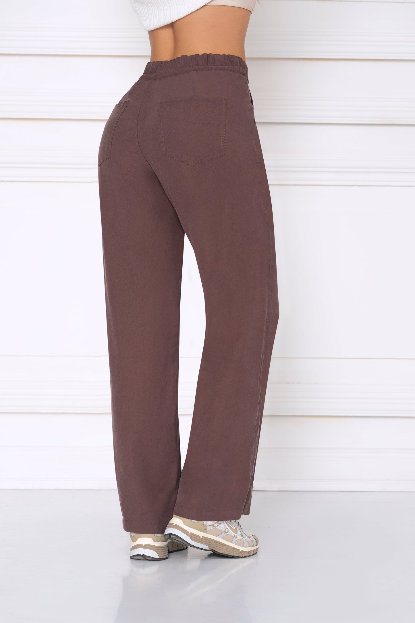 Pantalón Tejido Plano Twill Café Ref L-763
