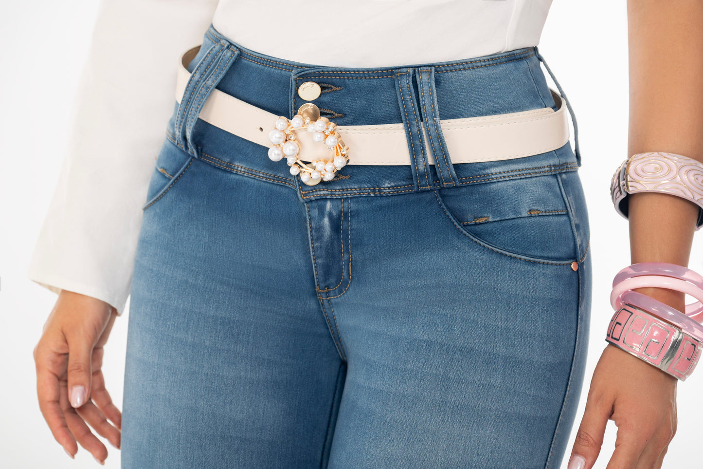 Jean Pretina Alta Control Abdomen - Bota Recta Ref 1756