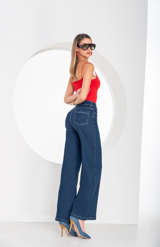 Jean Tiro Alto 1 Botón - Bota Palazzo Ref 1771