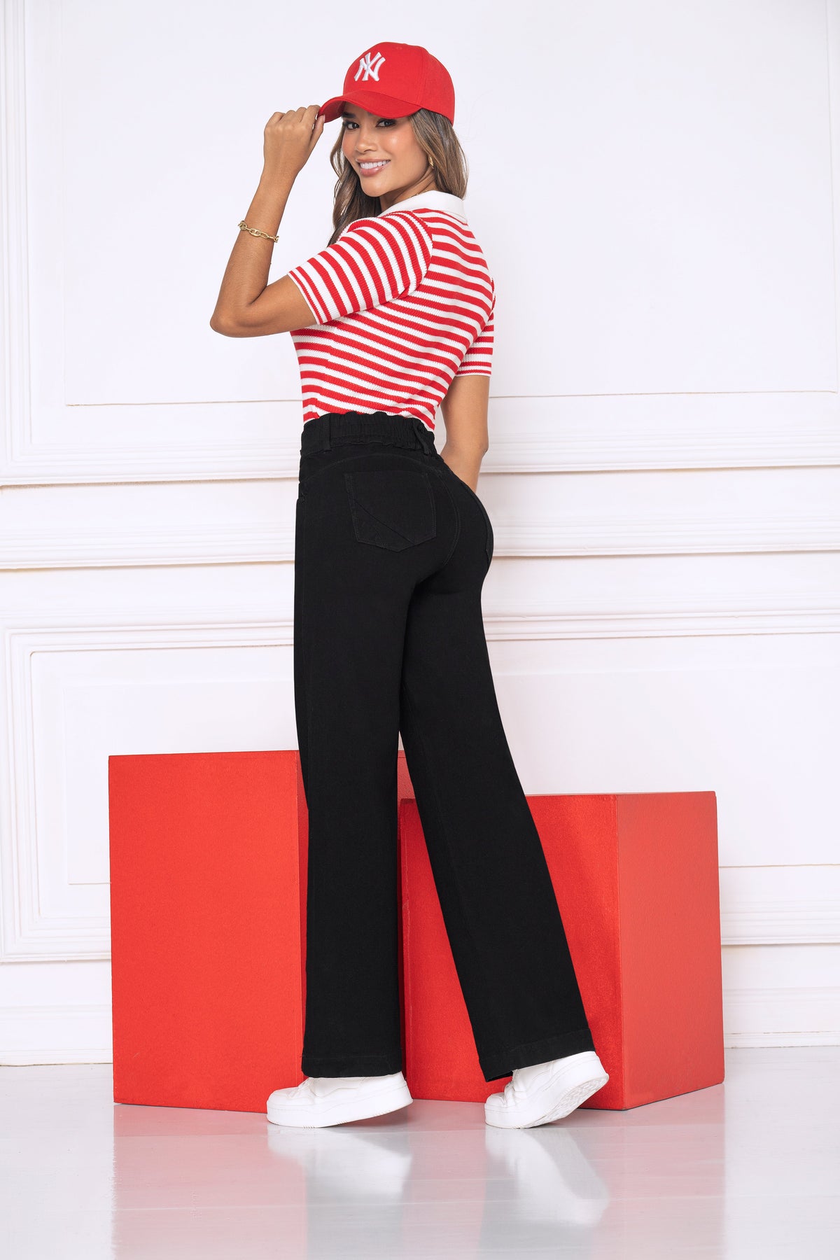 Jean Indigo Licrado Wide Leg Negro Ref 2176