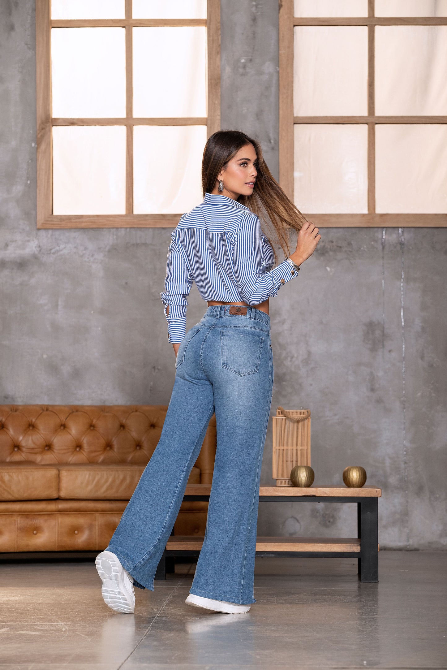Jean Wide Leg Indigo Rigido Ref 1897