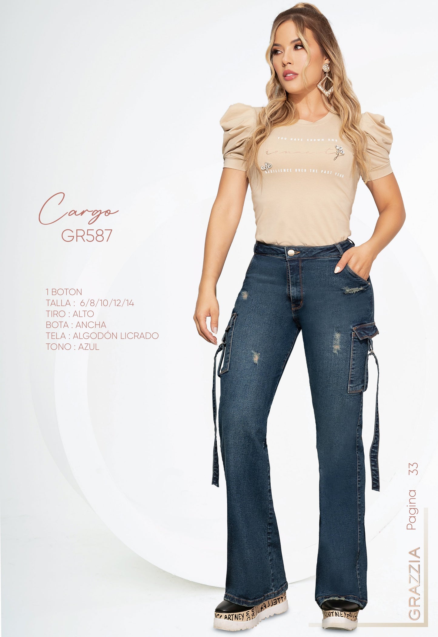 Jeans Grazzia by B´violet Palazzo Cargo  Ref 587